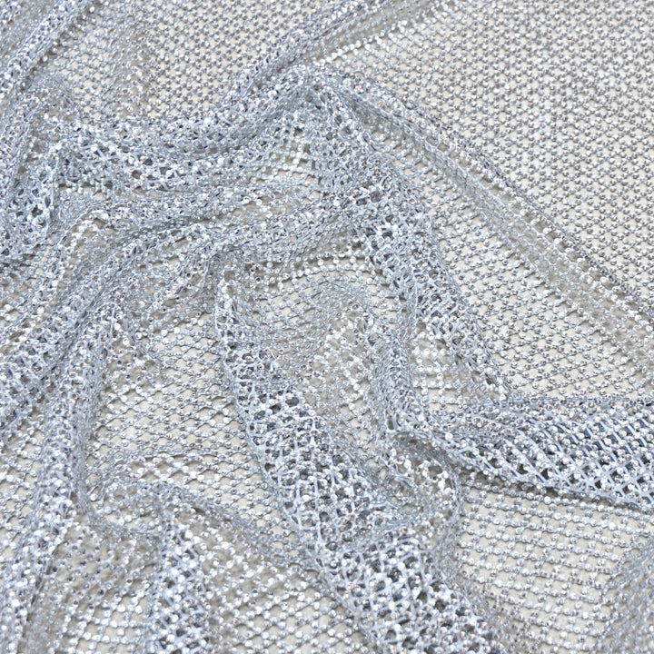 IMPORTED NET EMBROIDERY FABRIC WITH SHIMMER BEADS- LM001/26-7- 03