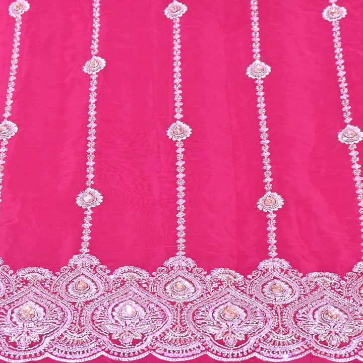 Magenta Fabric with Zari, Cutdana & Sequins Embroidery