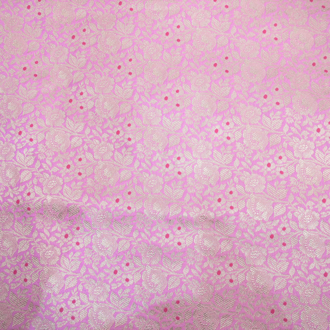 Baby Pink Silk Meena Zari Brocade | B-22-189