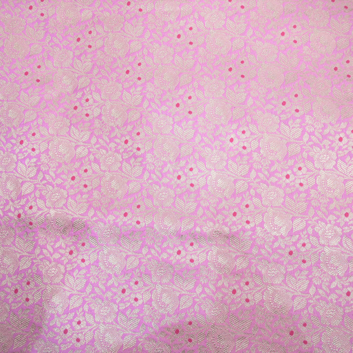 Baby Pink Silk Meena Zari Brocade | B-22-189