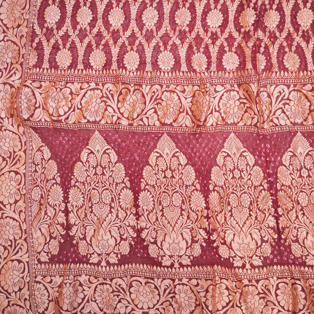 Maroon Ghatchola Bandhani Dupatta