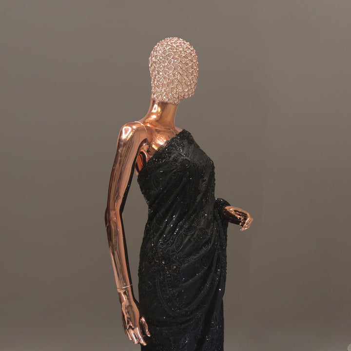 Classic Black Designer Net Saree