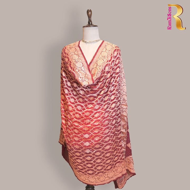 Maroon Ghatchola Bandhani Dupatta
