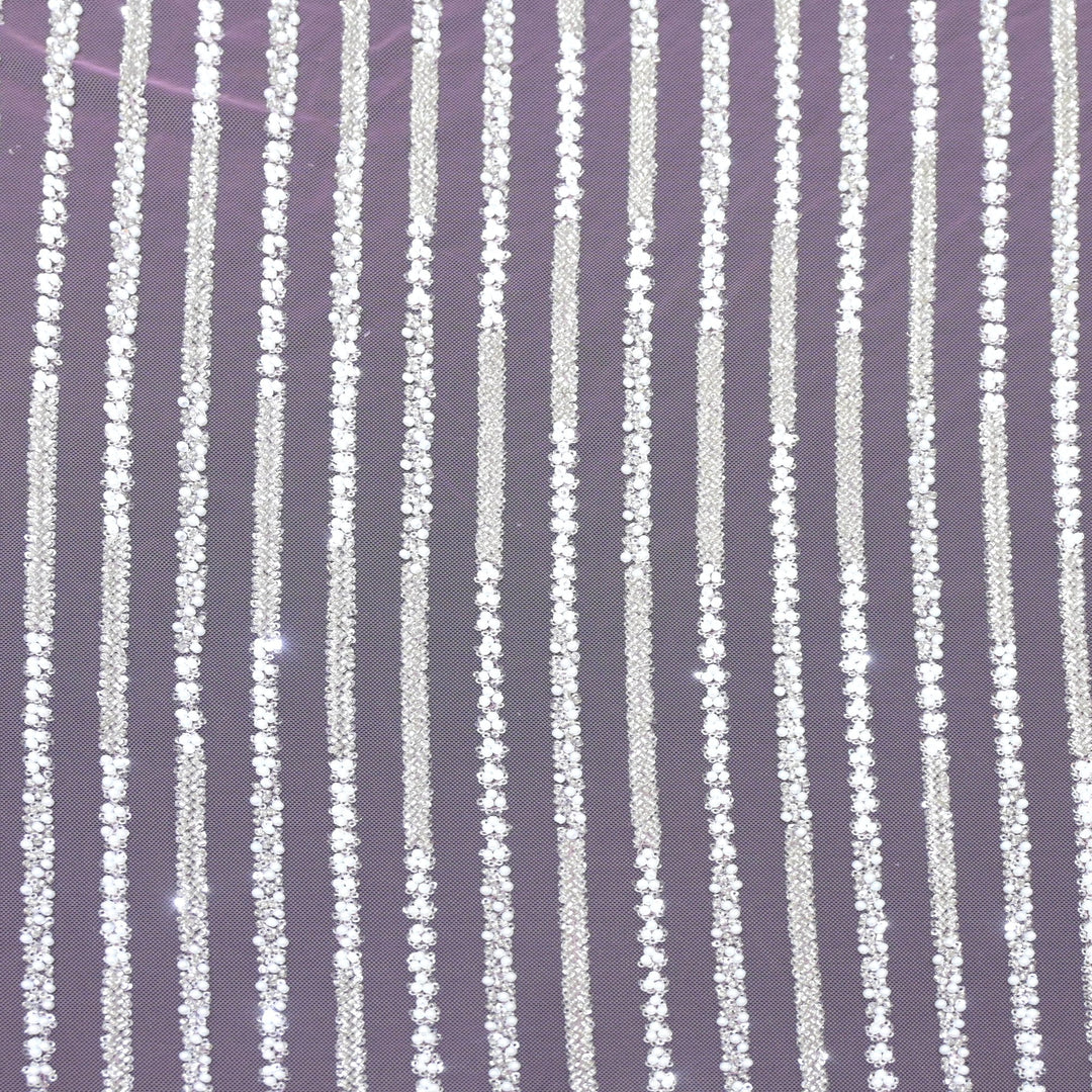 Imported Net Cutdana Pearls With Sequins Handwork Embroidery Fabrics