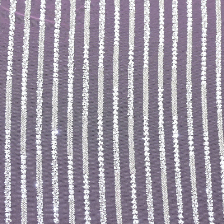 Imported Net Cutdana Pearls With Sequins Handwork Embroidery Fabrics