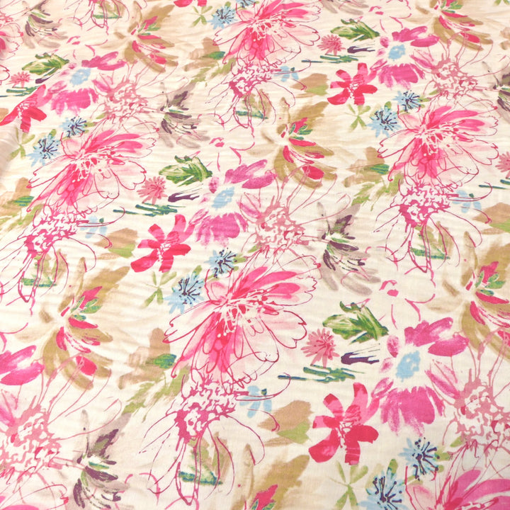 Floral Bamberg Satin Digital Print Fabrics