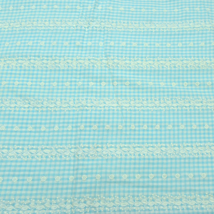 Cotton Checks Chikan Buti Fabrics