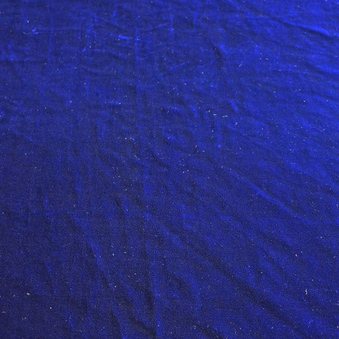 Lapis Blue Color Plain Pure Silk Velvet Fabrics