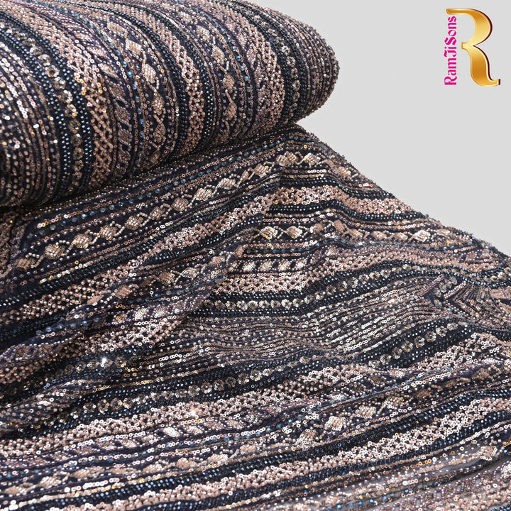 Black Net Imported Embroidery Fabric.| 600632