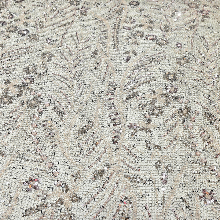 Beautiful Imported Net Cut Dana & Sequins Embroidery Designer Fabric EC1533-2A