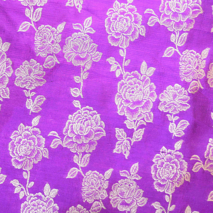 Orchid Pure Mango Silk Zari Brocade fabric. | 165-192O