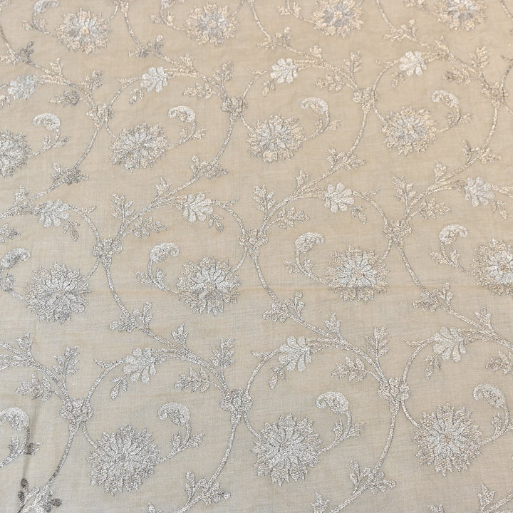 Pure Tassar Silk Zari Embroidery Fabric – Premium Ethnic Designer Fabric for Festive & Wedding Wear -TSR4452-1