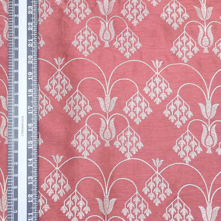 Rust Raw Silk Embroidery Fabric. | 450-281R