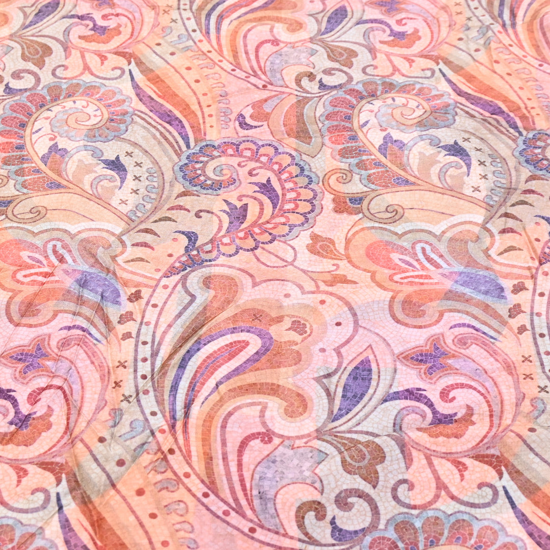 MULTICOLOUR PAISLEY MUSLIN DIGITAL PRINT FABRIC- KTP44-01