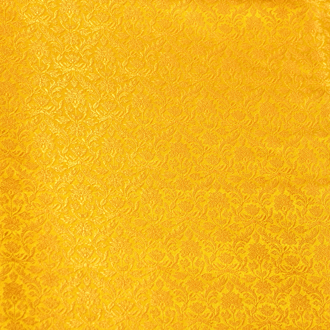Mustard Yellow Tanchui Silk Brocade Fabric