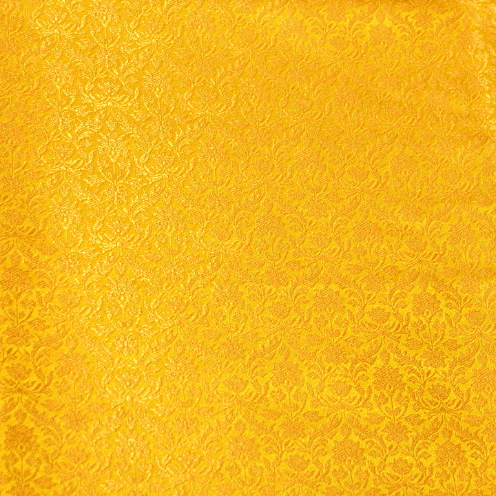Mustard Yellow Tanchui Silk Brocade Fabric