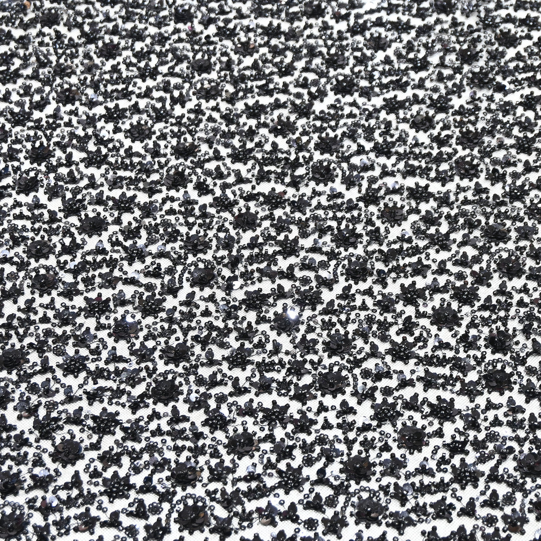 Black Color Luxury Imported Net Fabric featuring Heavy Cut Dana &amp; Sequins Embroidery ED1533-02