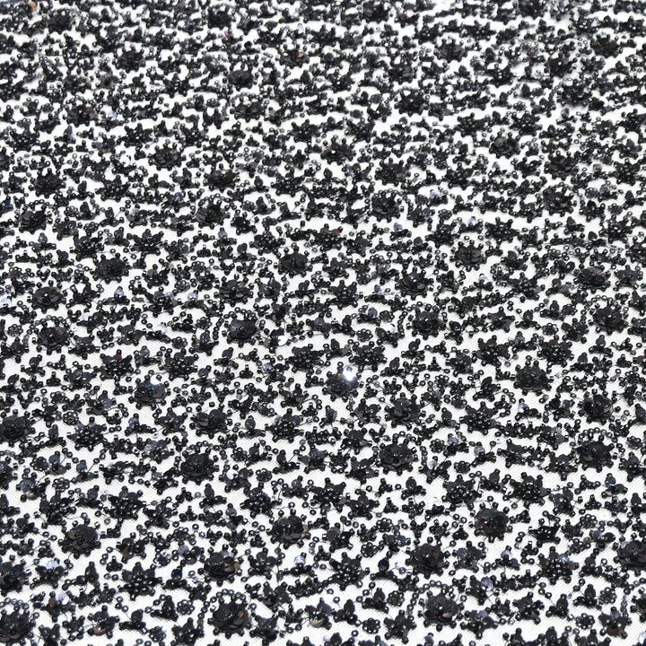 Black Color Luxury Imported Net Fabric featuring Heavy Cut Dana &amp; Sequins Embroidery ED1533-02