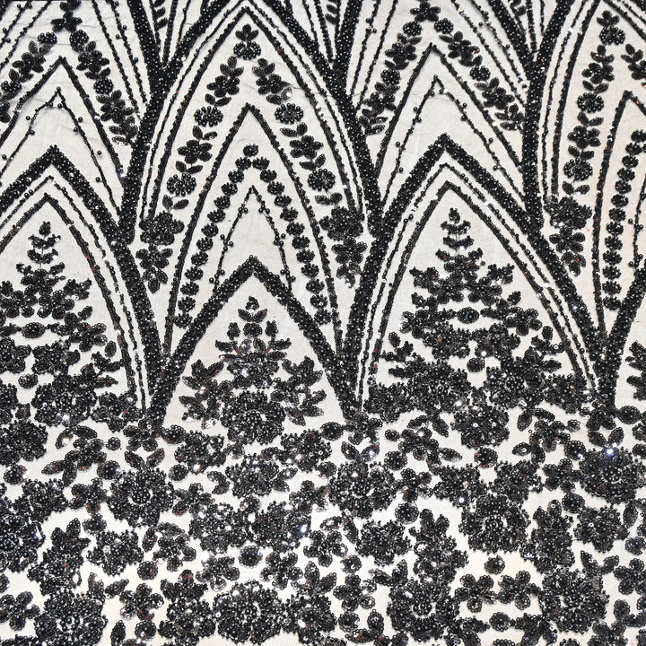 Imported Heavy Beaded & Sequin Embroidery Net Fabric- 8821330-01