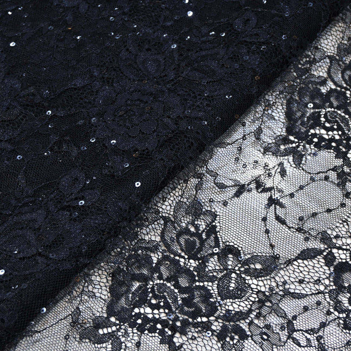 Black Cord Lace Fabric