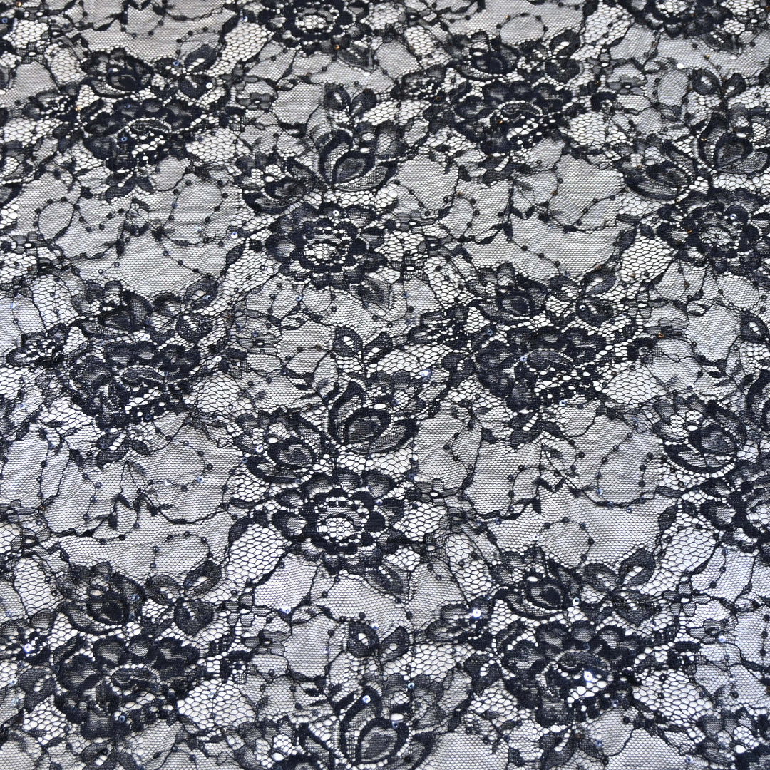 Black Cord Lace Fabric