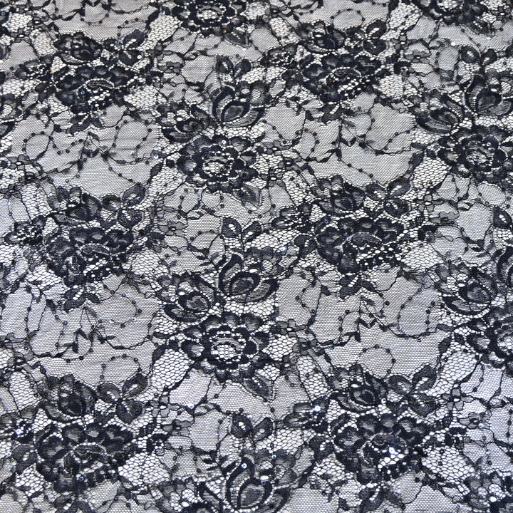 Black Cord Lace Fabric