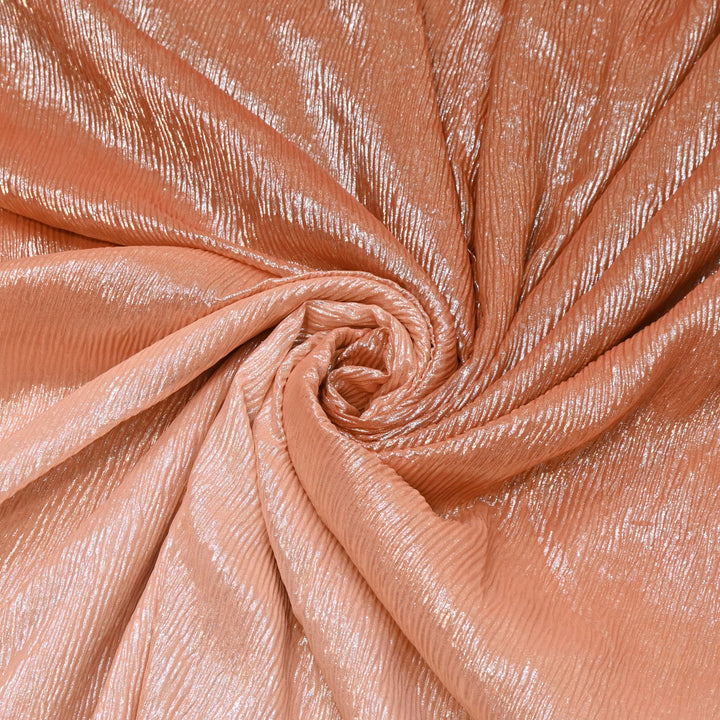 Peach Ombre Crush Foil Georgette Fabric