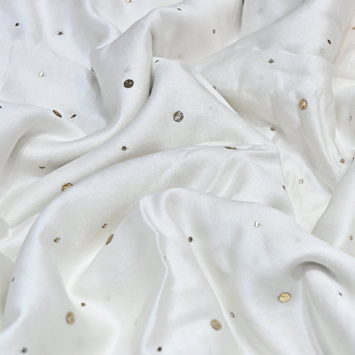 Dyeable 70 GM Chanderi Handwork Mukaish Fabric CCC098