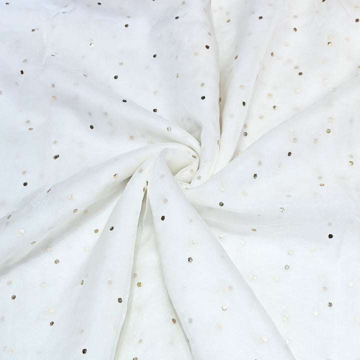 Dyeable Nylon Organza Handwork Mukaish Fabric 002146