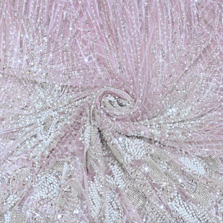 Beautiful Imported Net Cut Dana & Sequins Embroidery Fabric