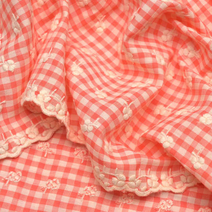 Cotton Checks Chikan Buti Fabrics