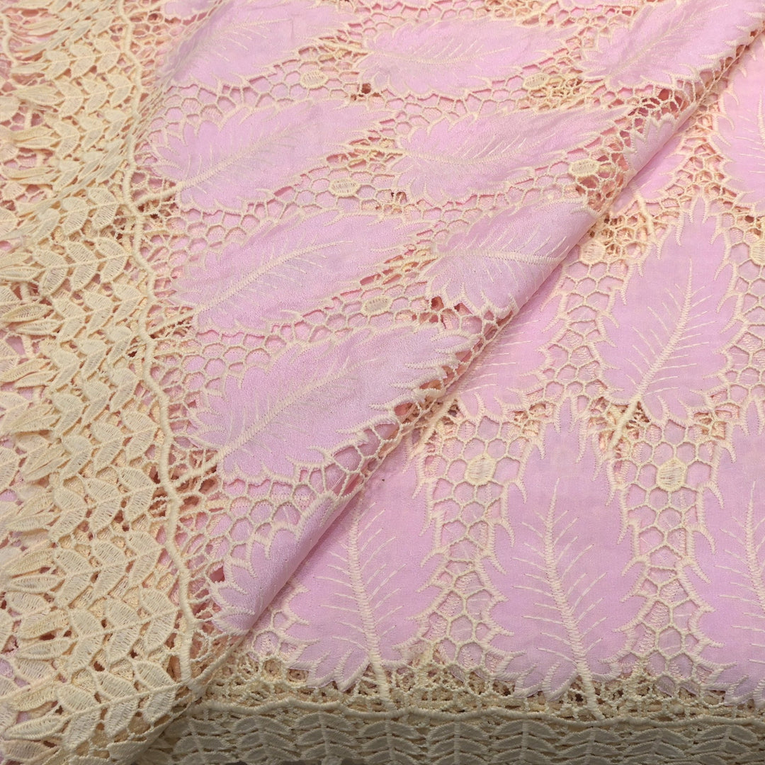 Cut Work Embroidered Fabric on Imported Crepe