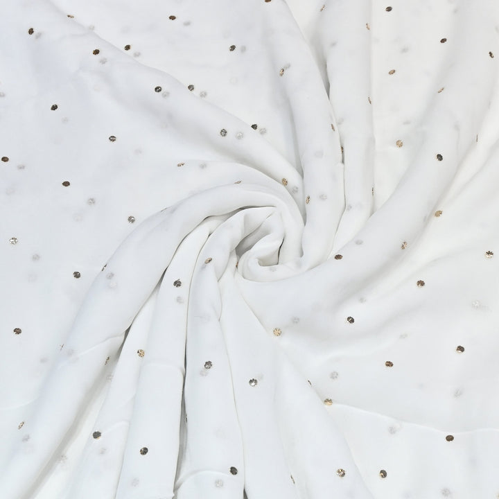 Dyeable Viscose Georgette Handwork Mukaish Fabric 44" – Elegant Designer Fabric ✨