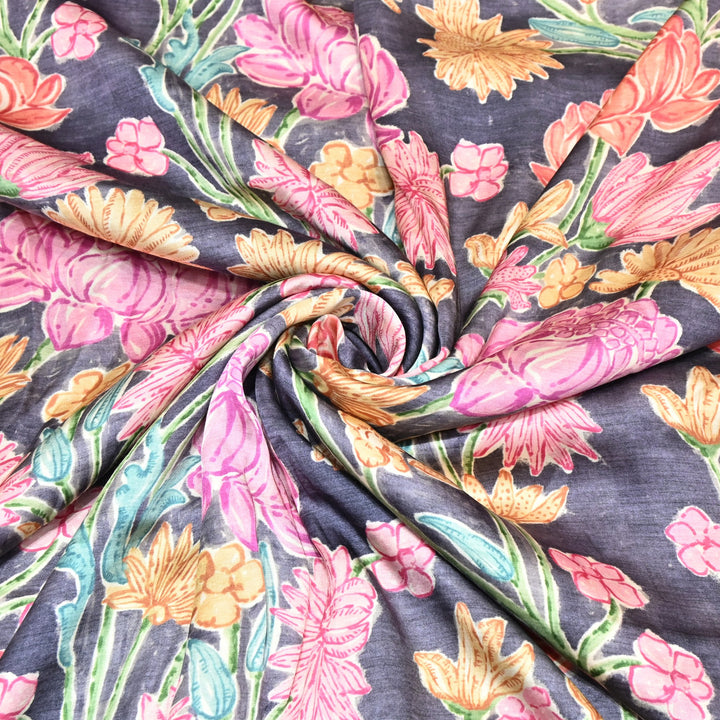 Bemberg Satin Digital Print Fabric– Soft Luxury Designer Satin Fabric 001333-17