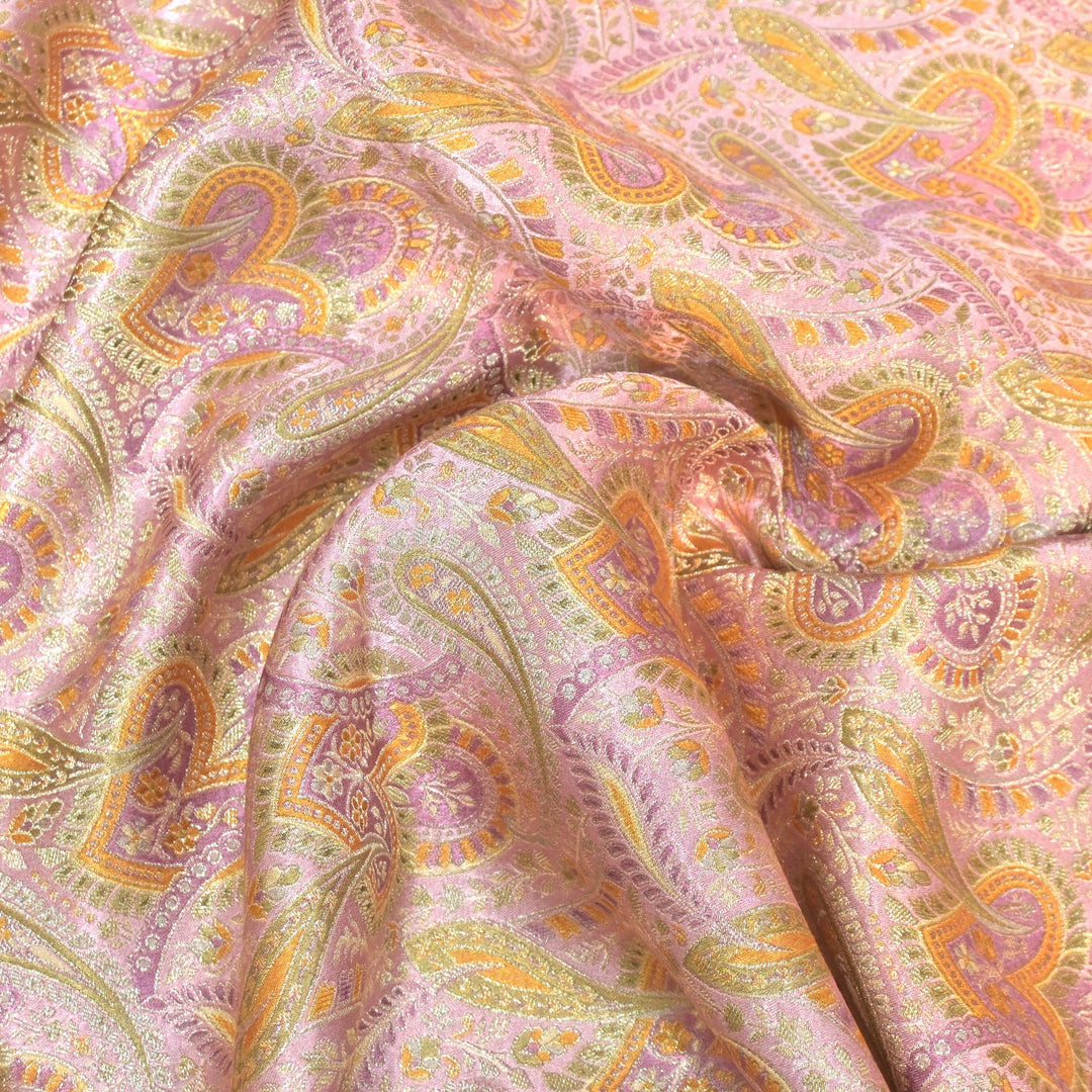 Gajji Satin Position Print Zari Jacquard Fabrics