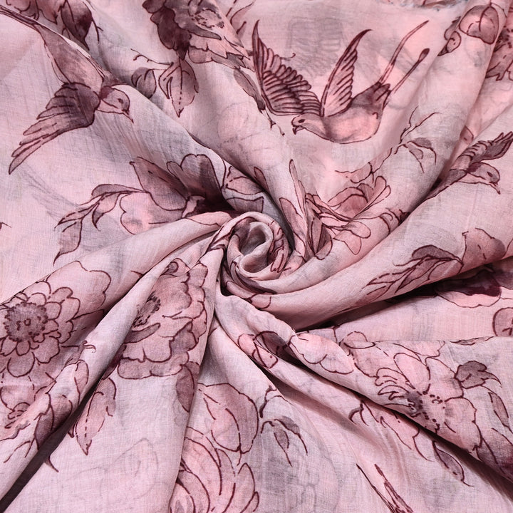 Mul Chanderi Digital Print Fabric - Soft Lightweight Designer Fabric GT0185-1E