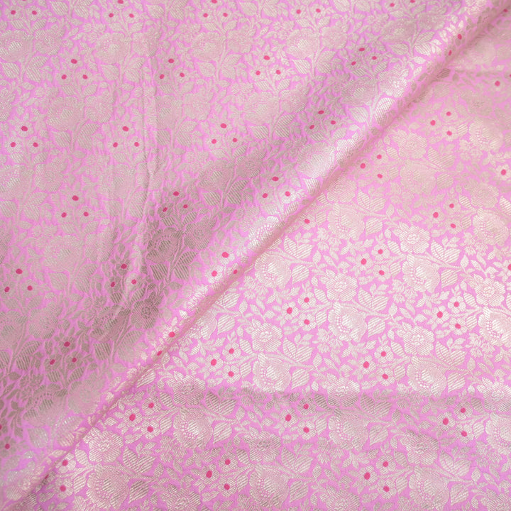 Baby Pink Silk Meena Zari Brocade | B-22-189