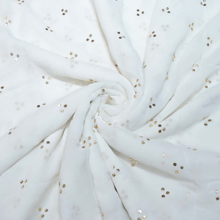 Viscose Georgette 3-Tikki Mukaish Hand Work Fabrics