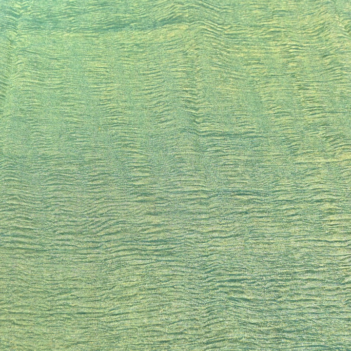 Dark Sea Green Premium Designer Dyed Crush Tissue Fabric with Glossy Finish