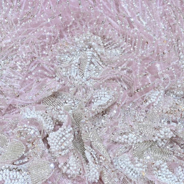 Beautiful Imported Net Cut Dana & Sequins Embroidery Fabric