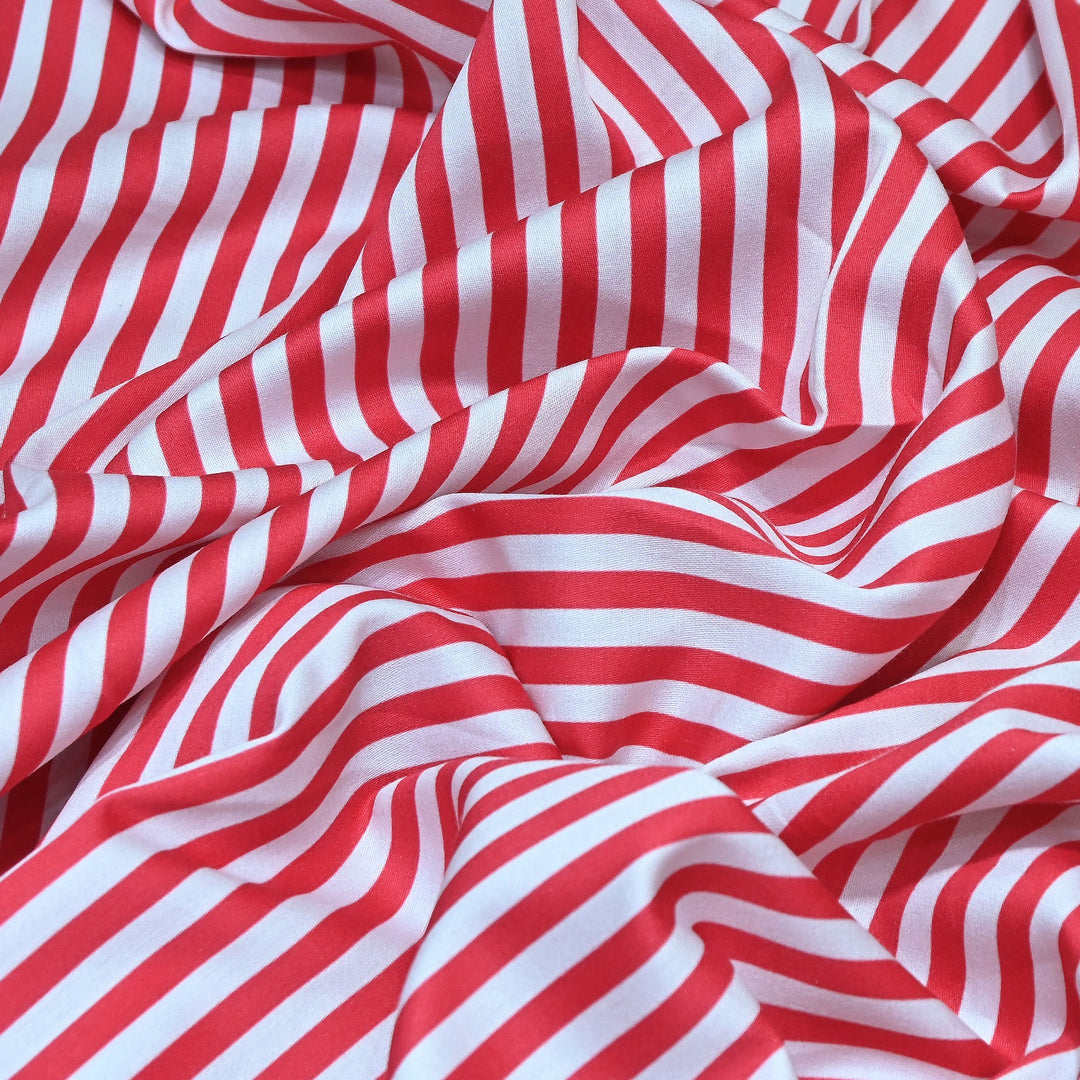 Glace Cotton With Beautiful Stripes Print Fabric – Lightweight Designer Cotton Fabric - LT0185-8