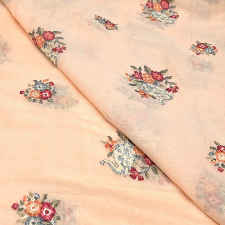 Mul Chanderi Crosstitch Embroidery Fabrics