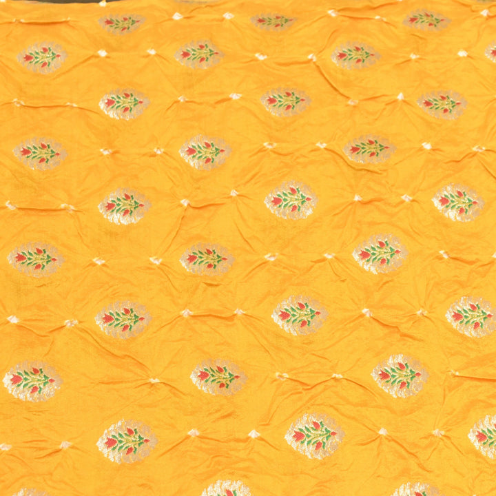 Pure Chiniya Silk Zari And Hand Bandhani Fabrics