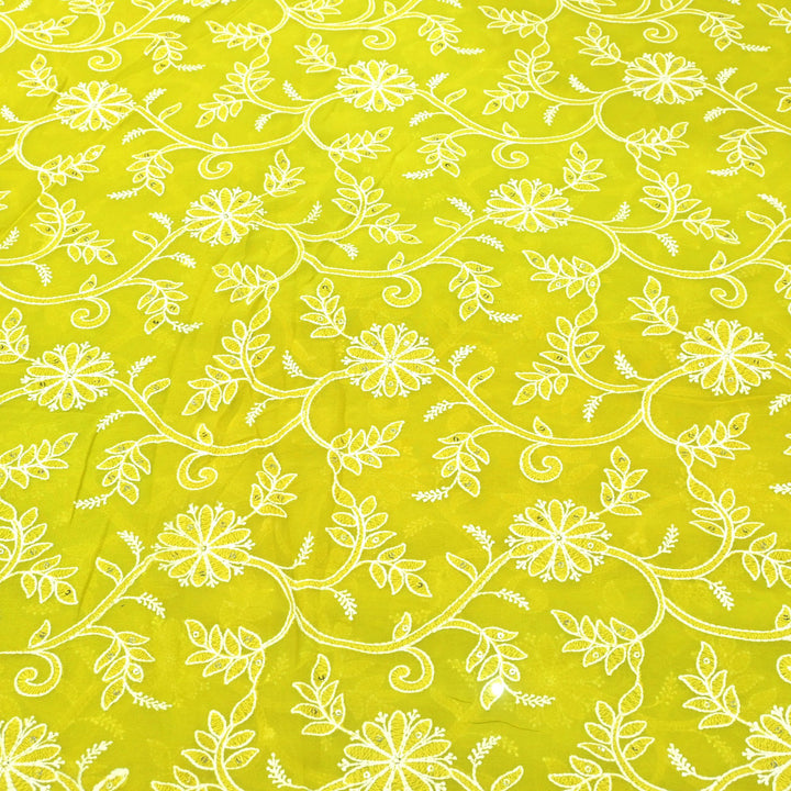 Viscose Georgette Thread With Sequins Embroidery Fabrics