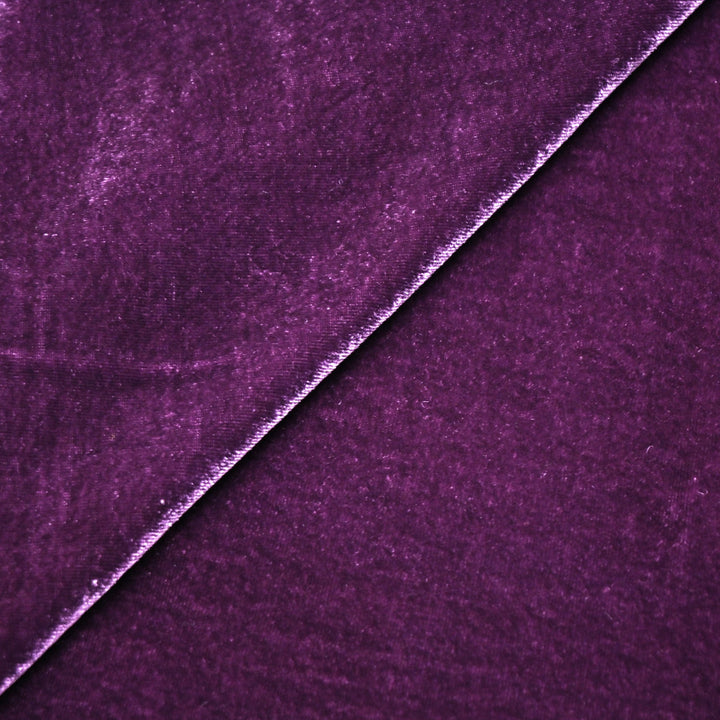 Plum Purple Color Plain Pure Silk Velvet Fabrics