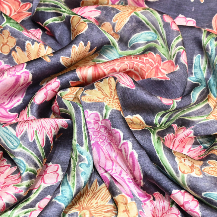 Bemberg Satin Digital Print Fabric– Soft Luxury Designer Satin Fabric 001333-17