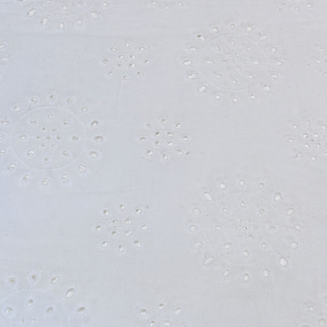 Cotton Chikan Cutwork Fabric- Lightweight Designer Embroidery Fabric- AT490/24-A-1