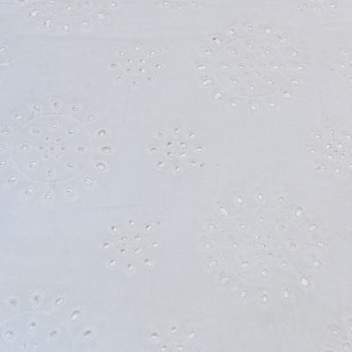 Cotton Chikan Cutwork Fabric- Lightweight Designer Embroidery Fabric- AT490/24-A-1
