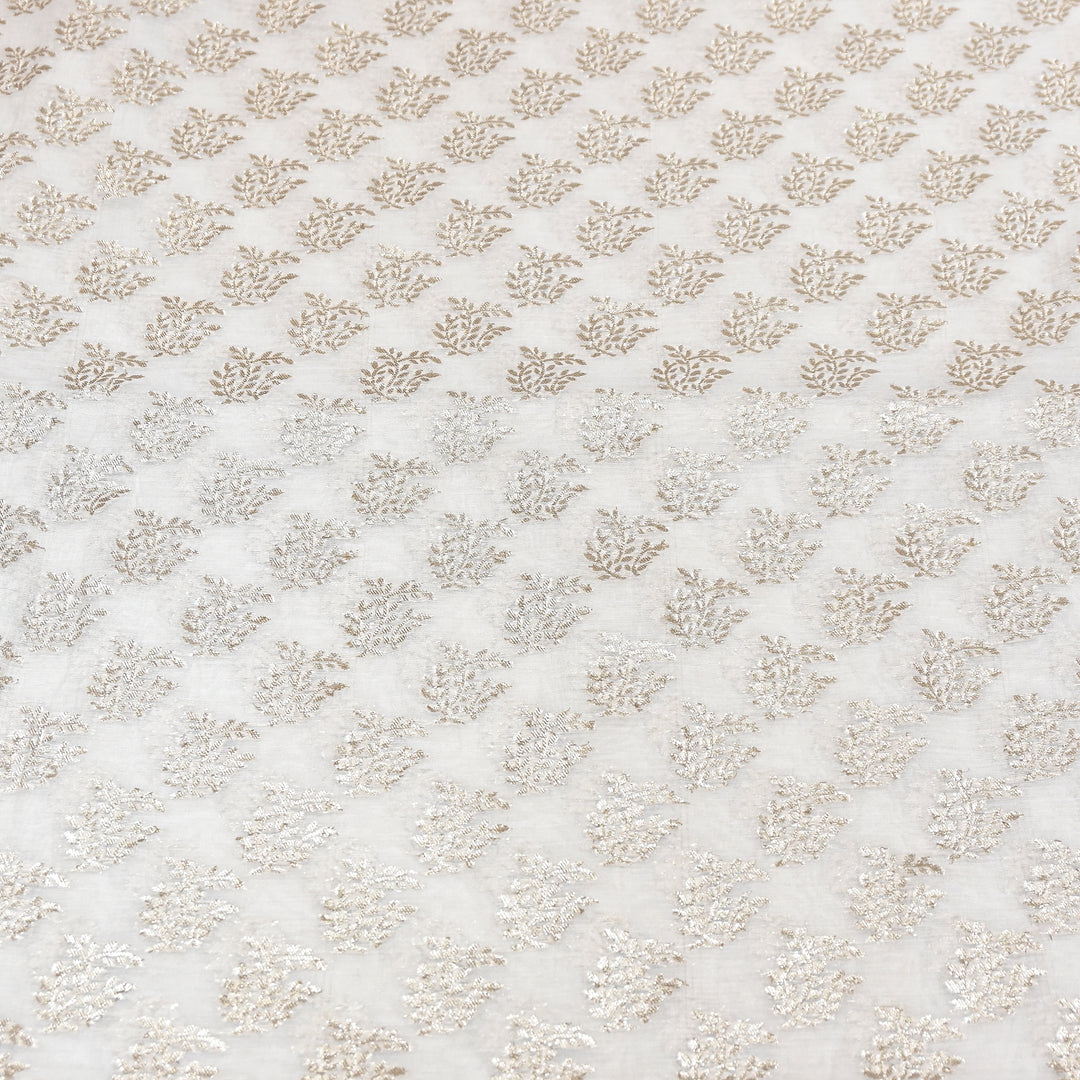 Banarasi Chanderi Gold Mat Zari Fabric – Premium Designer Ethnic Wear Fabric 000313-5