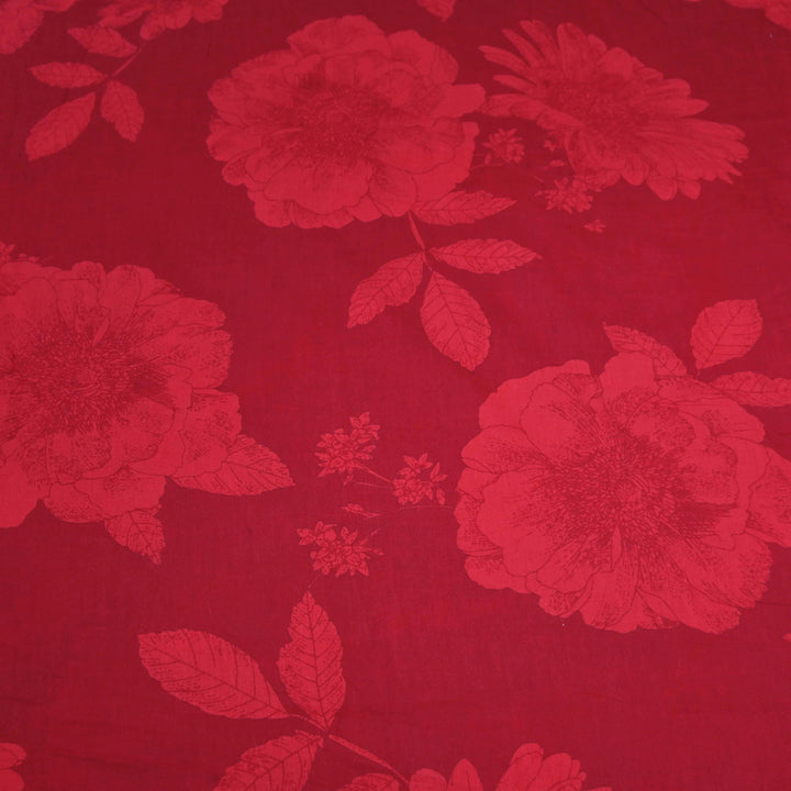 Love Red Cotton Printed Fabric